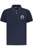 Cumpara ieftin Trussardi Tricou polo barbati, cu imprimeu grafic, Regular fit, Bleumarin, S
