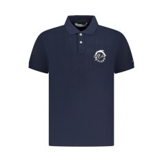 Trussardi Tricou polo barbati, cu imprimeu grafic, Regular fit, Bleumarin, S