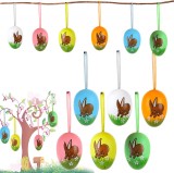 Set de 12 oua pentru Paste Akoemxeeo, plastic, multicolor, 4 x 6 cm
