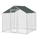 Cotet de exterior Bird 2 x 2 x 2 m otel/polietilena argintiu/verde inchis [pro.tec] HausGarden Leisure