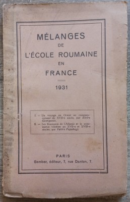 Melanges de l&amp;#039;ecole Roumaine en France// 1931 foto