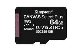 CARD MicroSD KINGSTON, 64 GB, microSDXC, clasa 10, standard UHS-I U3, foto