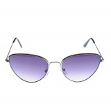 Ochelari de soare cat-eye cu rama argintie