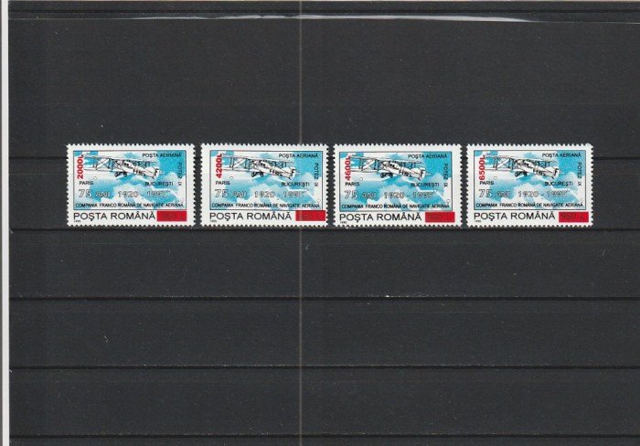 ROMANIA 2000 LP 1528-75 ANI C.F.R.N.A. 1995 SUPRATIPAR SERIE MNH NESTAMPILATA