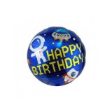 Balon folie rotund HAPPY BIRTHDAY space 45 cm