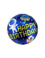 Balon folie rotund HAPPY BIRTHDAY space 45 cm