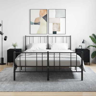 vidaXL Noptiere, 2 buc., negru, 40x40x50 cm, lemn compozit 827583 foto