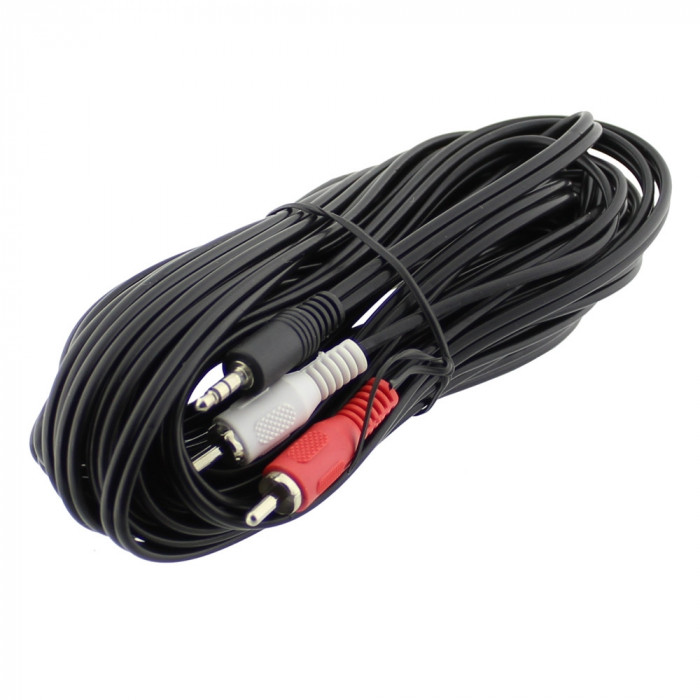 Cablu jack 3,5mm tata la 2 x RCA tata, 7,5m, L101717