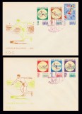 1964 Romania - 2 FDC Jocurile Balcanice de Atletism Bucuresti, LP 586, Romania de la 1950, Sport