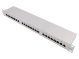 Conector RJ45 patch panel Cat 6 rack gri 24 porturi LOGILINK