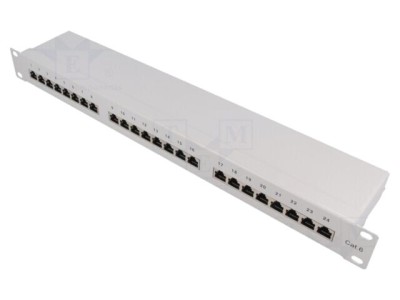 Conector RJ45 patch panel Cat 6 rack gri 24 porturi LOGILINK foto