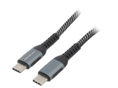 Cablu USB C 2.0, 1m, Negru-Alb, 100W foto