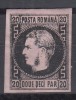ROMANIA 1866/67 CAROL I CU FAVORITI H.SUBTIRE 20 PARALE GUMA ORIGINALA SARNIERA, Nestampilat