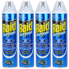4 x Raid Outdoor Spray anti muste si tantari, 4 x 400ml foto