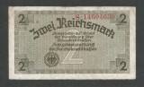 GERMANIA NAZISTA 2 MARCI REICHSMARK 1940 [15] P- 137b , 8 cifre , Litera S