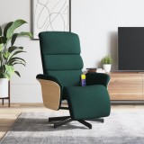VidaXL Fotoliu masaj rabatabil cu suport picioare verde &icirc;nchis textil