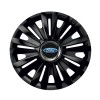 Set 4 capace roti Negre Cu Inel Cromat Royal R16 pentru gama auto Ford, Autohelix MSA