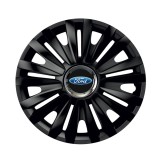 Cumpara ieftin Set 4 capace roti Negre Cu Inel Cromat Royal R16 pentru gama auto Ford, Autohelix MSA