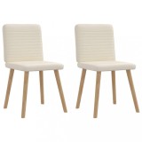 Set 2 Scaune Bucatarie Gossi, In Alb, Cadru Metal/Lemn, Tapiterie In, 45x54x86 cm, Confortabile, Design Elegant