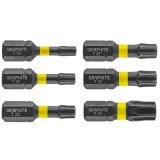 Varfuri/biti de impact Torx, 6 buc, T x 10,15,20,25,30,40 x 25 mm, GRAPHITE GartenVIP DiyLine