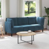 vidaXL Set de mobilier pentru living cu pernă 3 pcs albastru Catifea 3413768
