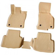 Set de 4 covorase bej cauciuc 3D stil tavita premium pentru VW Passat B8, Golf Sportsvan, Skoda Octavia III, 3 foto