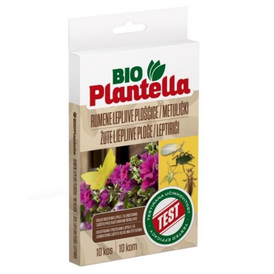 Bio placi adezive galbene, fluturasi Bio Plantella - 10 buc set, Afide, Musculita alba, Paduchi foto