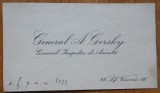 Carte de vizita General Alexandru Gorsky, General Inspector de Armata, comandant Regiment 8 Vanatori