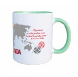 Cana Ceramica Personalizata Romania, Model 6, Verde, 350ml, Cadou