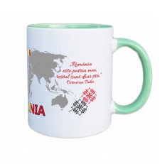 Cana maner verde personalizata Romania, Model 6, INOVATIX&reg;. 330ml
