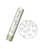 Tun confetti 30 cm inimi albe hartie