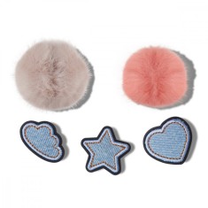 Jibbitz Crocs Denim and Pink Puff 5 Pack foto