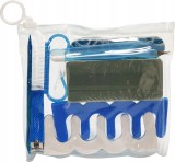Set de accesorii pentru manichiură separator pilă pensete foarfecă albastru