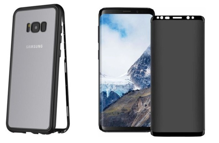 Husa Samsung Galaxy S8 Plus Magnetica cu spate din sticla securizata si folie privacy pentru ecran, MyStyle Perfect Fit