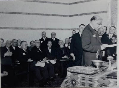 1934 Foto Berman / Al G Donescu primar general Bucuresti / sala Artei Soc Funct foto