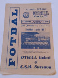 Program meci fotbal OTELUL GALATI - CSM SUCEAVA (01.04.1990)