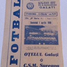 Program meci fotbal OTELUL GALATI - CSM SUCEAVA (01.04.1990)