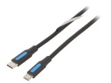 Cablu USB 2.0 micro USB B la USB C 1m negru, Vention