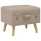 Taburete cu depozitare, 3 buc., bej, material textil - 2