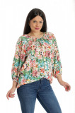 Bluza Dama, Ampla, Multicolora cu model Floral - L