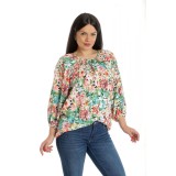 Bluza Dama, Ampla, Multicolora cu model Floral - L