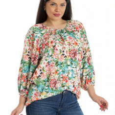 Bluza Dama, Ampla, Multicolora cu model Floral - XL