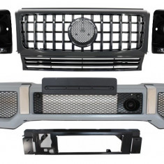 Ansamblu Bara Fata pentru Mercedes G-Class W463 (1989-2012) cu Grila Centrala GT-R Panamericana Design Performance AutoTuning