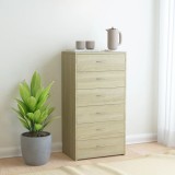 vidaXL Servantă cu 6 sertare, stejar Sonoma, 50 x 34 x 96 cm, PAL