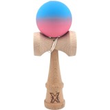 Kendama X Originala, Profesionala, Cyrax, din Lemn, Rubber Grip, 18 cm, Albastru/Roz