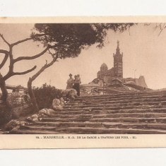 FV5-Carte Postala- FRANTA - Marseille, N.D. de la garde a travers les pins,