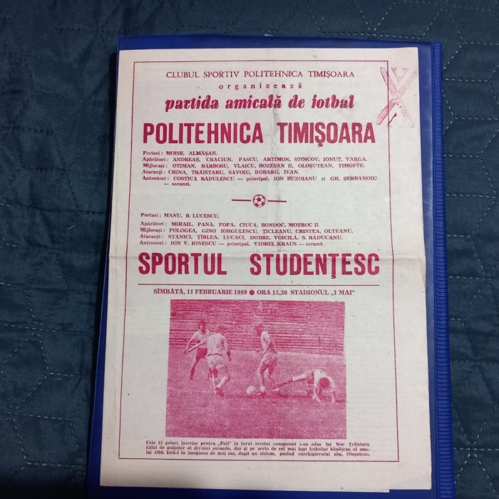 program Poli Timisoara - Sportul Stud.