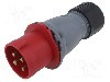 Conector alimentare AC, IEC 60309, IP44, 32A, 460V, 4 pini, AMPHENOL - 2CMA101988R1000