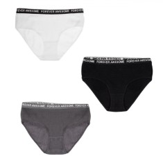Set Chilotei Copii, 3 Bucăți, Bumbac Ribbed, Multicolor, Elastic &Ccedil;&times;Forever Awesome&Ccedil;Ł