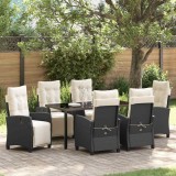 Cumpara ieftin Set de masă pentru grădină 7 pcs Negru poliratan